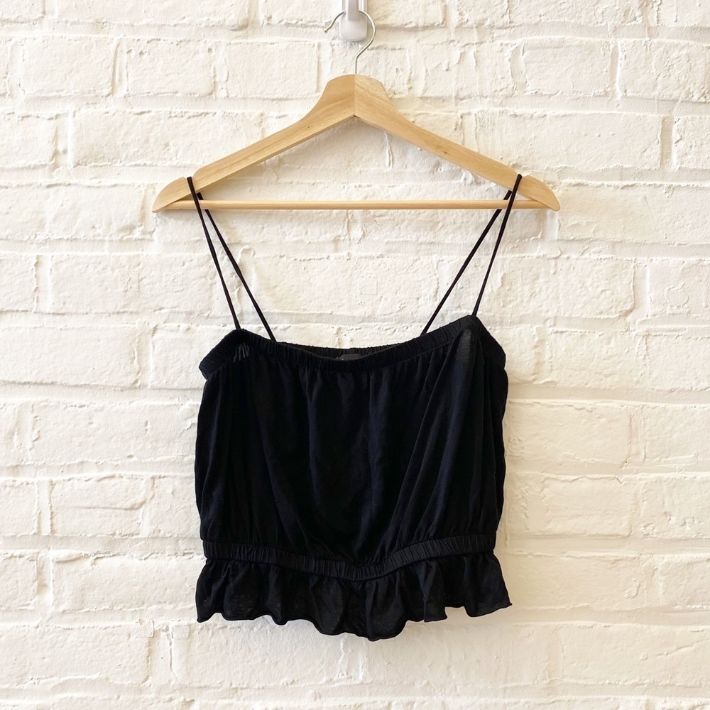 Reformation ||‎ Lilliana Top Peplum Ruffle Tank Black Small